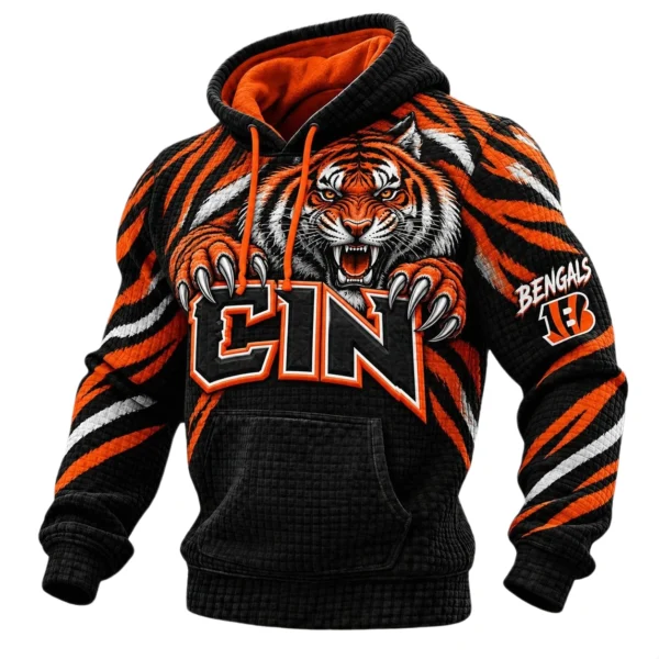 Cincinnati Bengals Men's Waffle Knit Pullover Hoodie 2026 Limited