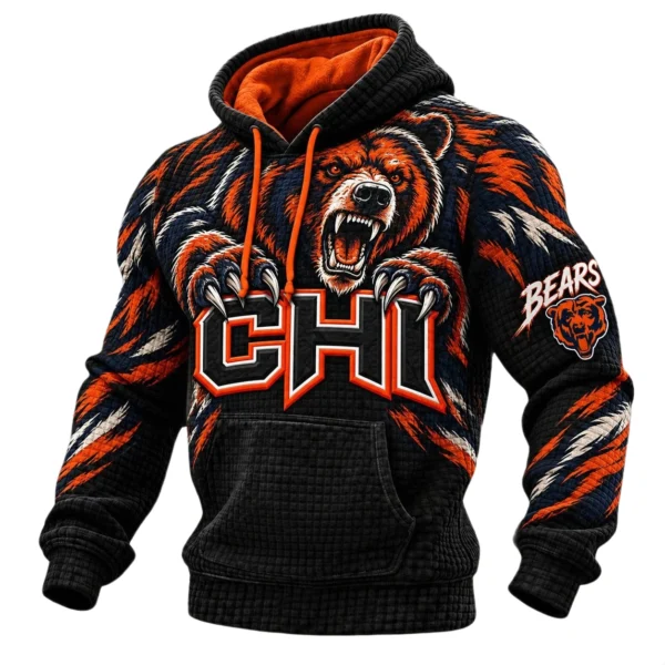 Chicago Bears Men's Waffle Knit Pullover Hoodie 2026 Limited