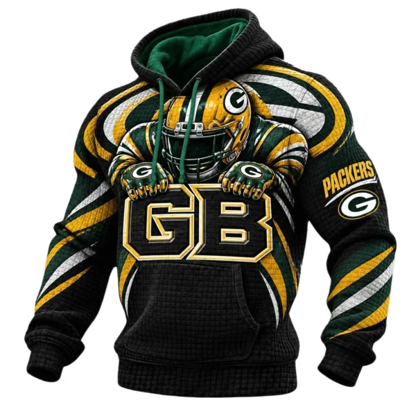 Green Bay Packers Men's Waffle Knit Pullover Hoodie 2026 Limited