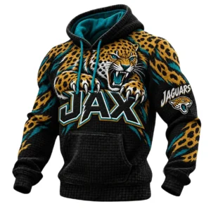 Jacksonville Jaguars Men's Waffle Knit Pullover Hoodie 2026 Limited