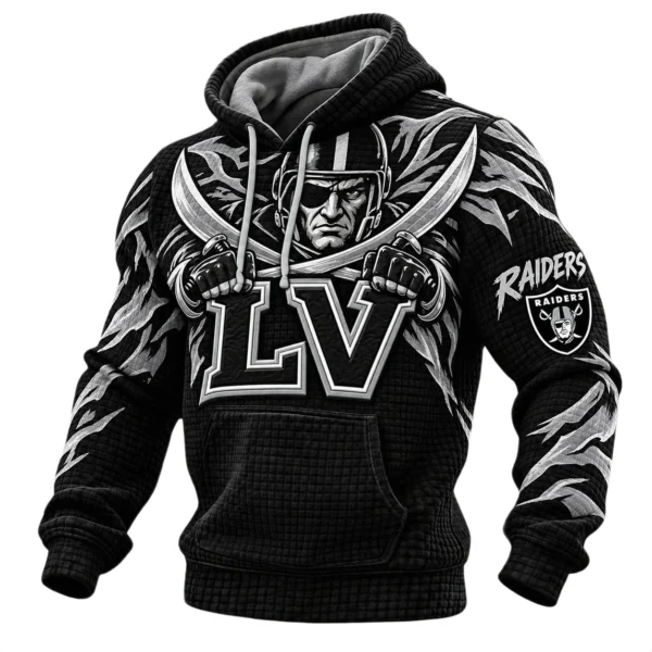 Las Vegas Raiders Men's Waffle Knit Pullover Hoodie 2026 Limited