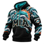 Miami Dolphins Men's Waffle Knit Pullover Hoodie 2026 Limited
