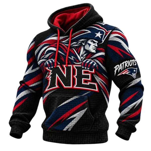 New England Patriots Men's Waffle Knit Pullover Hoodie 2026 Limited
