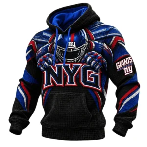 New York Giants Men's Waffle Knit Pullover Hoodie 2026 Limited