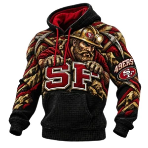 San Francisco 49ers Men's Waffle Knit Pullover Hoodie 2026 Limited