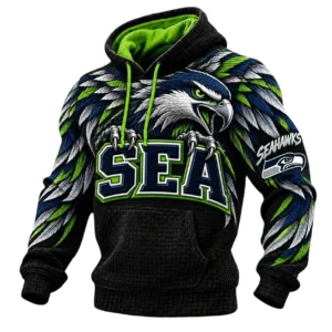 Seattle Seahawks Men's Waffle Knit Pullover Hoodie 2026 Limited