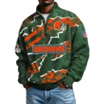 Cleveland Browns Men's Waffle Knit Quarter-Zip Long Sleeve Shirt 2026 Limited