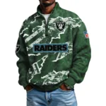 Las Vegas Raiders Men's Waffle Knit Quarter-Zip Long Sleeve Shirt 2026 Limited