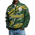 Pittsburgh Steelers Men's Waffle Knit Quarter-Zip Long Sleeve Shirt 2026 Limited