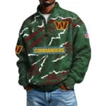 Washington Commanders Men's Waffle Knit Quarter-Zip Long Sleeve Shirt 2026 Limited