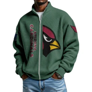 Arizona Cardinals Men’s Full Zip Waffle Knit Long Sleeve Sweatshirt Limited
