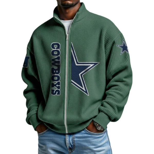 Dallas Cowboys Men’s Full Zip Waffle Knit Long Sleeve Sweatshirt Limited