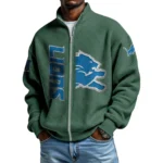 Detroit Lions Men’s Full Zip Waffle Knit Long Sleeve Sweatshirt Limited
