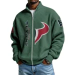 Houston Texans Men’s Full Zip Waffle Knit Long Sleeve Sweatshirt Limited