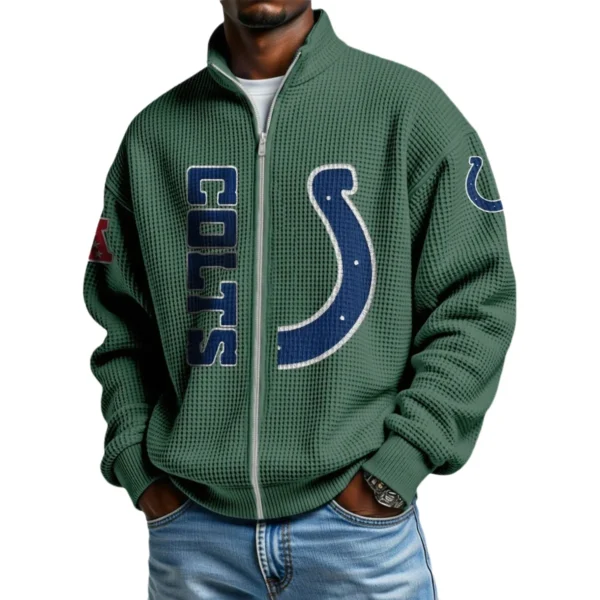 Indianapolis Colts Men’s Full Zip Waffle Knit Long Sleeve Sweatshirt Limited