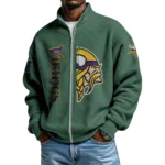 Minnesota Vikings Full Zip Sweatshirt Waffle Knit Long Sleeve 2027 Limited