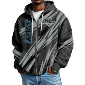 Los Angeles Kings Men Hoodies Full Zip Up Waffle Long Sleeve Sweatshirts Hooded 2026 Limited