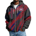 Montreal Canadiens Men Hoodies Full Zip Up Waffle Long Sleeve Sweatshirts Hooded 2026 Limited