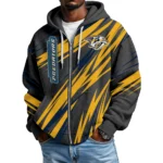 Nashville Predators Men Hoodies Full Zip Up Waffle Long Sleeve Sweatshirts Hooded 2026 Limited