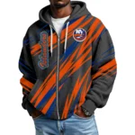New York Islanders Men Hoodies Full Zip Up Waffle Long Sleeve Sweatshirts Hooded 2026 Limited