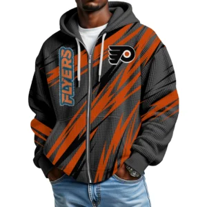Philadelphia Flyers Men Hoodies Full Zip Up Waffle Long Sleeve Sweatshirts Hooded 2026 Limited