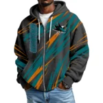 San Jose Sharks Men Hoodies Full Zip Up Waffle Long Sleeve Sweatshirts Hooded 2026 Limited