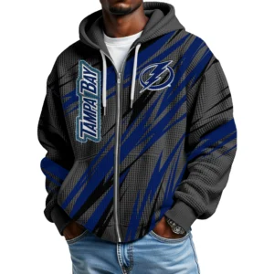 Tampa Bay Lightning Men Hoodies Full Zip Up Waffle Long Sleeve Sweatshirts Hooded 2026 Limited