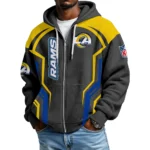 Los Angeles Rams Full Zip-Up Hoodie Men’s Waffle Knit New 2027