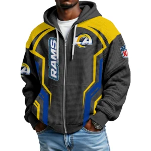 Los Angeles Rams Men’s Waffle Knit Full Zip-Up Hoodie