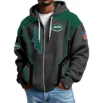 New York Jets Full Zip-Up Hoodie Men’s Waffle Knit New 2027