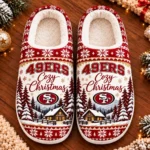 San Francisco 49ers Fluffy Plush House Slippers Unisex Gift For Christmas